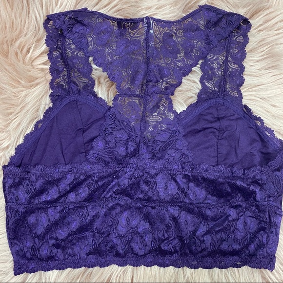 PLUS PURPLE STRETCH LACE BRALETTE HOURGL… - Picture 3 of 5